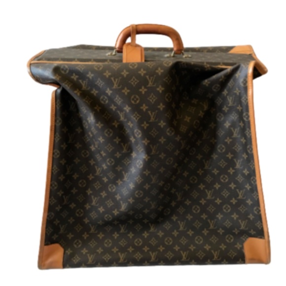 Louis Vuitton Folding Garment Bag Monogram Brown Tan Canvas Vintage Suitcase - Picture 1 of 13